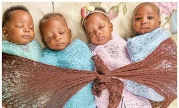 Sierra Leonean Woman Welcomes Quadruplets in Kossoh Town Village