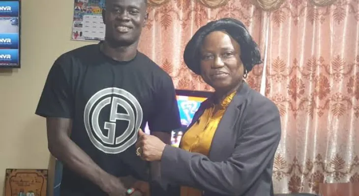Musa Tombo Engages with Sports Minister Madam Augusta James-Teima in a Pivotal Meeting