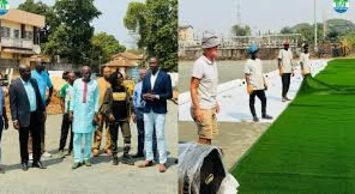 Minister of Sports Leads Government Delegation to Assess FIFA Turf Projects at Sierra Leone Football Academy