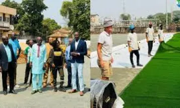 Minister of Sports Leads Government Delegation to Assess FIFA Turf Projects at Sierra Leone Football Academy