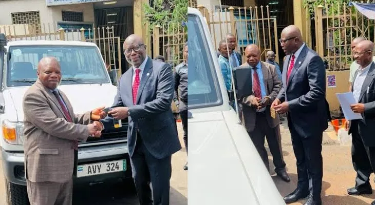 NaCSA Commissioner Hands Over New Toyota Land Cruiser to ACC for implementation of PSSNYE Project