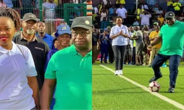 President Bio and First Lady Participate in Friendly Football Match in Bo City