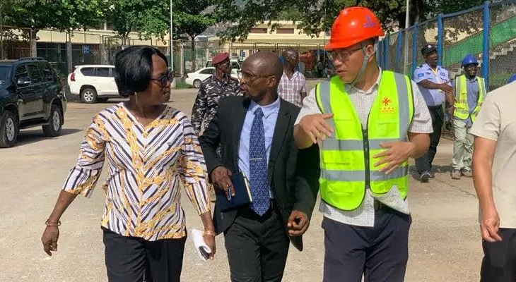 Sports Minister and Deputy Inspect Ongoing Rehabilitation Work at National Stadium