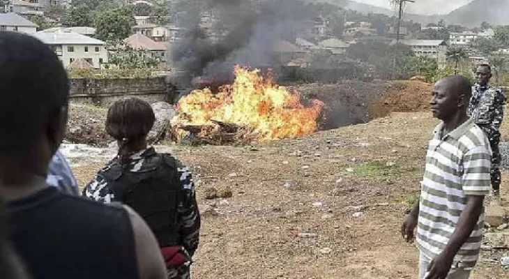 Sierra Leone Police Destroy Large Cache of Illegal Drugs in Major Operation