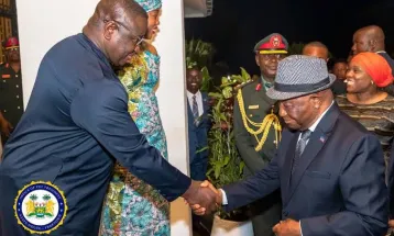 President Julius Maada Bio and First Lady Depart for Liberia