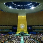 African Union and United Nations officials at the agreement-signing ceremony in New York