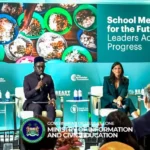 Chernor Bah speaking about school meals, education and local food production at a high-level event in New York