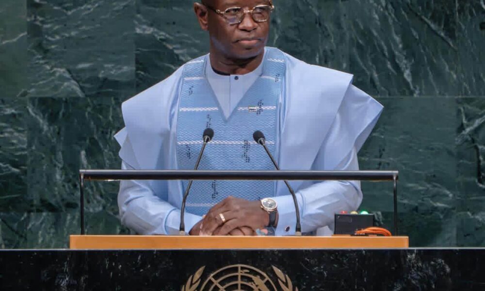 President Julius Maada Bio addressing the United Nations General Assembly