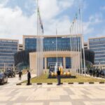 Julius Maada Bio at the commissioning ceremony for the new ECOWAS headquarters in Abuja