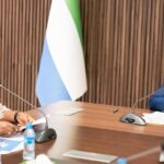 President Julius Maada Bio addresses a Presidential Development Partners Committee meeting at State House in Freetown