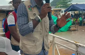 CEEPARD Sierra Leone education materials distribution ceremony at Bassa Town Field in Waterloo
