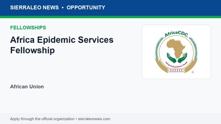 Africa Epidemic Services Fellowship - African Union