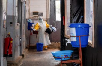 Health workers responding to the Ebola outbreak in the Democratic Republic of the Congo