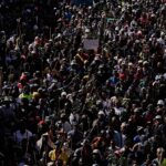 Protesters in Durban during demonstrations against undocumented immigration