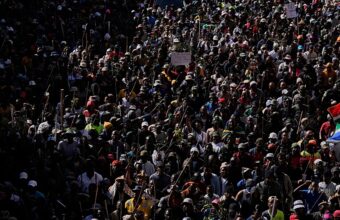 Protesters in Durban during demonstrations against undocumented immigration