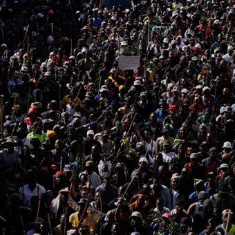 Protesters in Durban during demonstrations against undocumented immigration