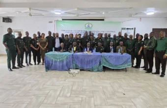 Senior Sierra Leone Immigration Department officers attending leadership and command training in Makeni