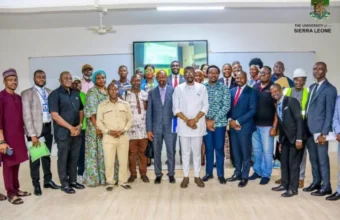Officials and partners at the commissioning of new IPAM banking and academic facilities
