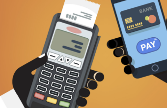 Payment card being used at a point-of-sale terminal in Kenya
