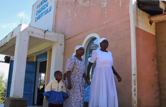 Congregants worship with singing, instruments and dance at a Quaker church in western Kenya
