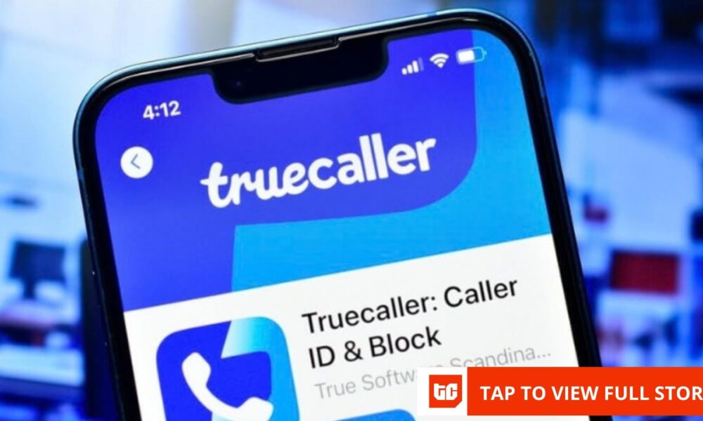 Smartphone displaying a caller identification application beside a legal document