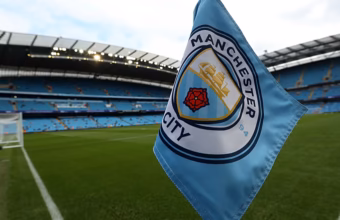 Manchester City players during a Premier League match