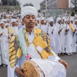 Ethiopian Orthodox Christians gather at Meskel Square in Addis Ababa for prayers and the lighting of the Demera bonfire