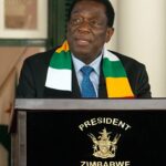 Zimbabwean President Emmerson Mnangagwa delivering his State of the Nation Address at Parliament in Mount Hampden