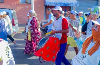 Young Moroccan political activists campaigning ahead of the parliamentary election
