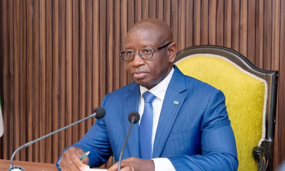 Sierra Leone President addresses a Presidential Development Partners Committee meeting