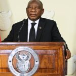 South African President Cyril Ramaphosa announcing measures against gender-based violence