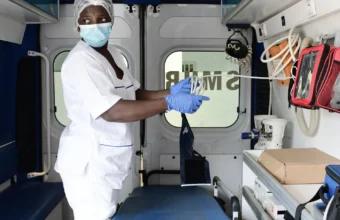Hospital corridor in Senegal representing reported pressures on the country’s public healthcare system