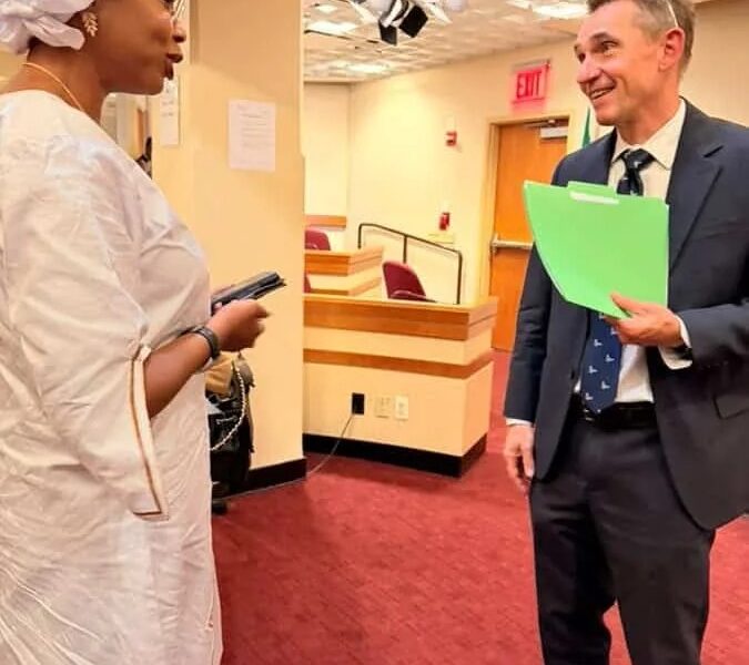 Hawa Sally Samai representing Sierra Leone at a UNGA81 peacebuilding side event in New York