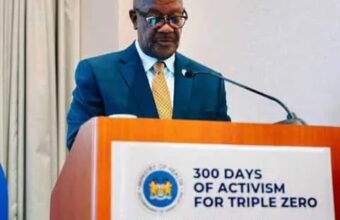 Sierra Leone Health Minister Dr. Austin Demby speaking about the Triple Zero Campaign