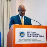 Sierra Leone Health Minister Dr. Austin Demby calls for international support for the Triple Zero Campaign