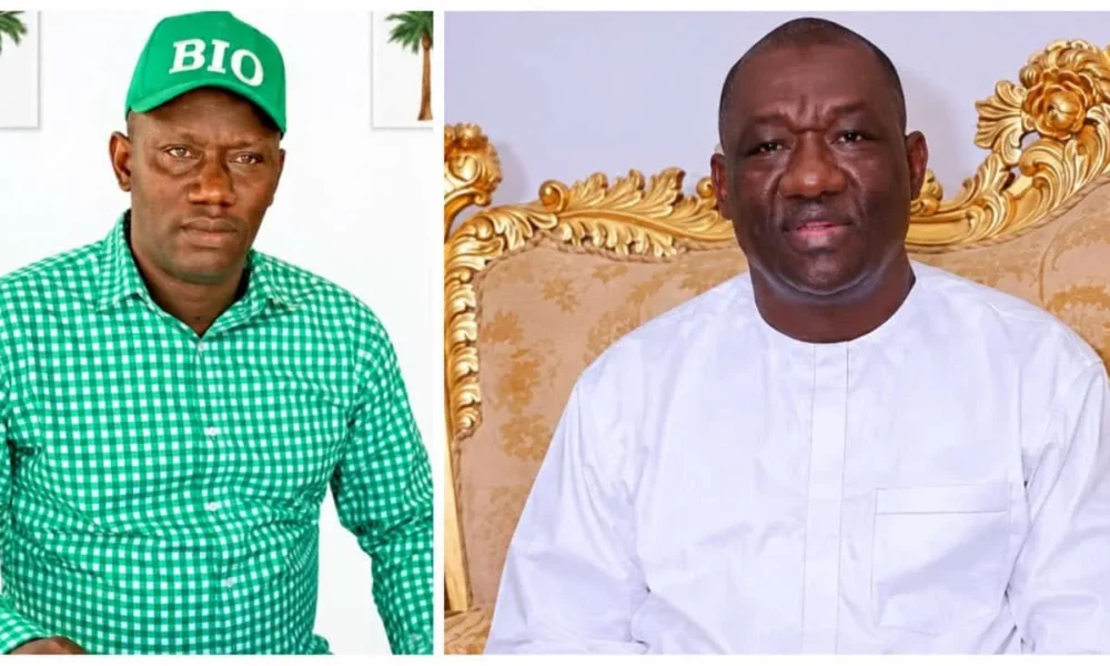 Alhaji Musa Tarawally and SLPP National Chairman Jimmy Batilo Songa in a party membership dispute