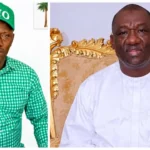 Alhaji Musa Tarawally and SLPP National Chairman Jimmy Batilo Songa in a party membership dispute