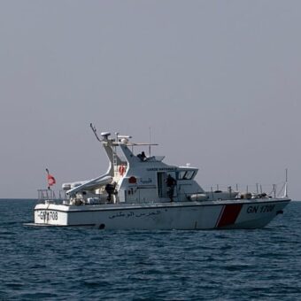 Sea-Watch rescue ship Aurora involved in a migrant rescue operation in the central Mediterranean