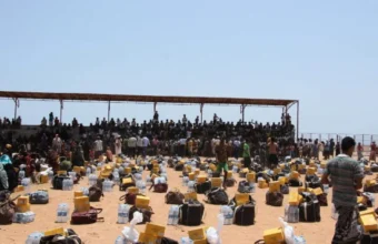 People fleeing Yemen across the Red Sea toward Djibouti