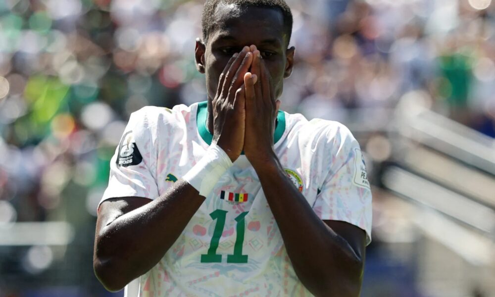 Patrick Vieira during his first match as Senegal coach against Mozambique