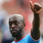 Yoane Wissa celebrates during the Democratic Republic of the Congo's Africa Cup of Nations qualifying win over Zimbabwe