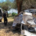 Emergency response at the scene of a fatal road crash in Salama, Kenya