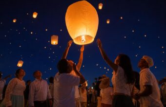 Bagan Holds First Official Sky Lantern Festival