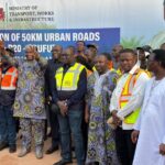 Officials and community representatives at the inauguration of an urban roads project in The Gambia