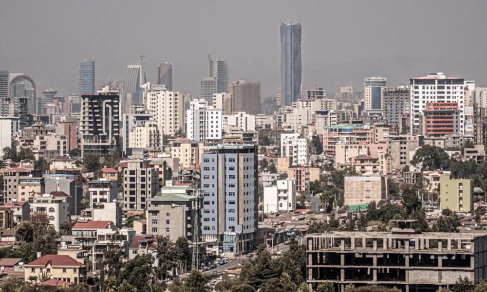 Addis Ababa skyline amid reports of blasts and widening conflict in northern Ethiopia