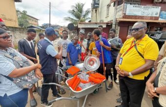Community cleaning and drainage clearing exercise in the Western Area