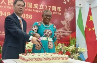 Guests attend the Chinese Embassy National Day Reception in Freetown