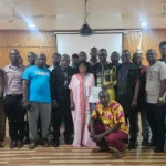 Congo/Pawpaw community representatives and supporters at a press conference in Freetown