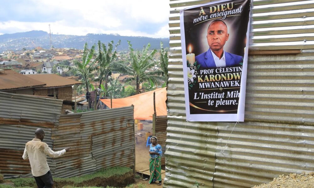 Funeral held in Butembo for local politician Marie-Celestin Karondwa after he died from injuries sustained in an attack