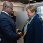 President Julius Maada Bio meeting IMF Managing Director Kristalina Georgieva in New York